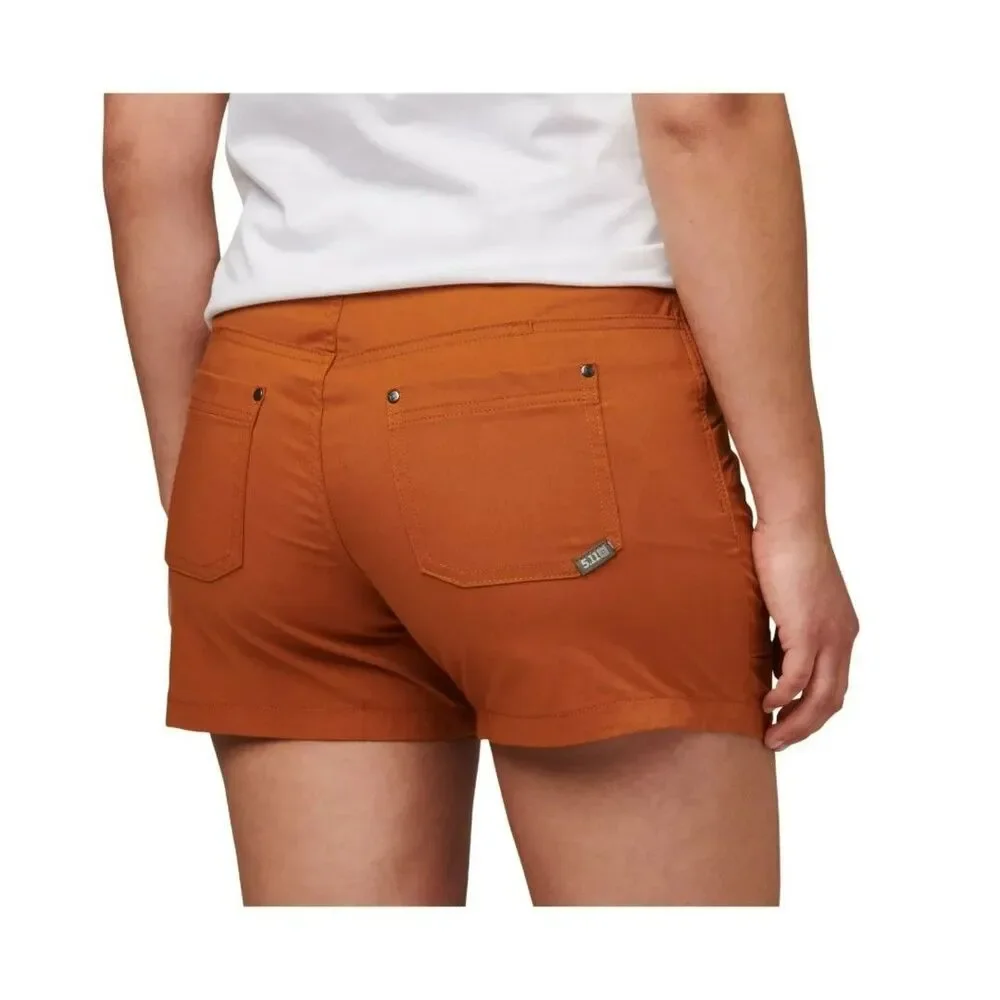 5.11 Tactical Shauna Shorts Orange 6-Pocket Bottoms Stretchy Size 4 High Rise - Picture 2 of 7
